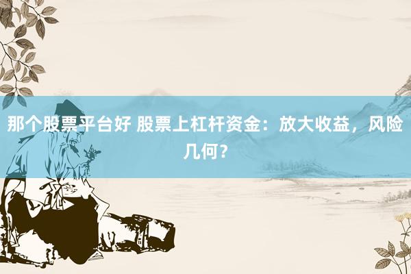 那個股票平臺好 股票上杠桿資金：放大收益，風險幾何？