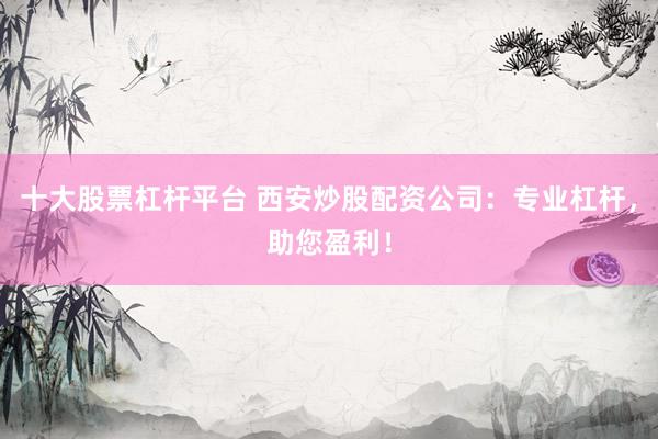 十大股票杠桿平臺 西安炒股配資公司：專業杠桿，助您盈利！