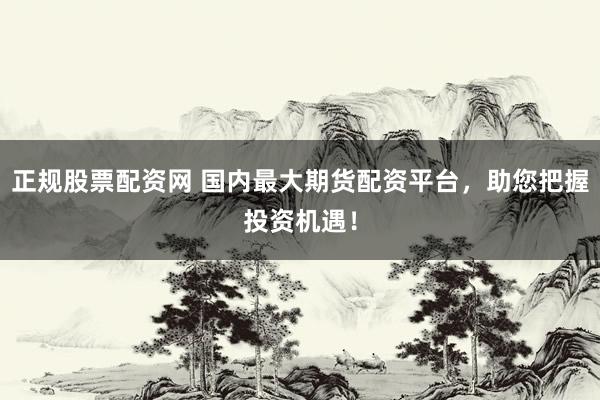 正規股票配資網 國內最大期貨配資平臺，助您把握投資機遇！