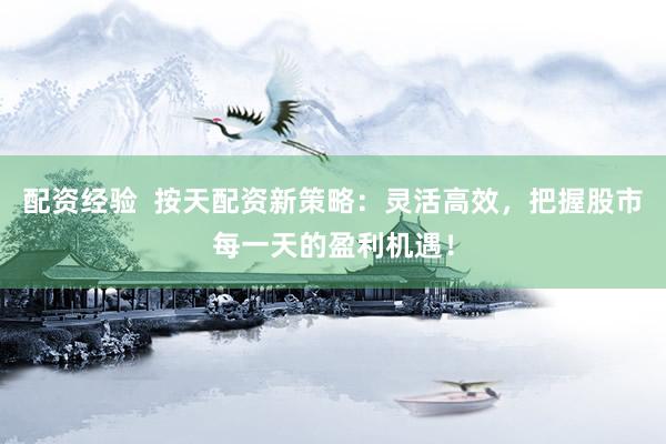 配資經驗  按天配資新策略：靈活高效，把握股市每一天的盈利機遇！