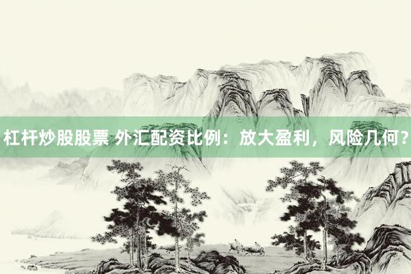 杠桿炒股股票 外匯配資比例：放大盈利，風(fēng)險幾何？