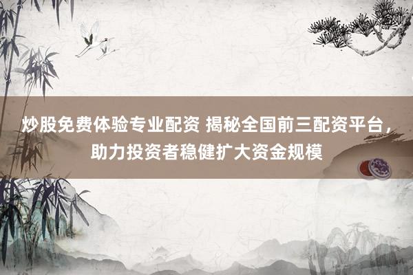 炒股免費體驗專業配資 揭秘全國前三配資平臺，助力投資者穩健擴大資金規模