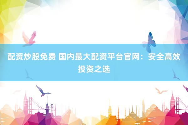 配資炒股免費 國內最大配資平臺官網：安全高效投資之選